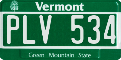 VT license plate PLV534