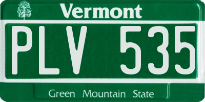 VT license plate PLV535