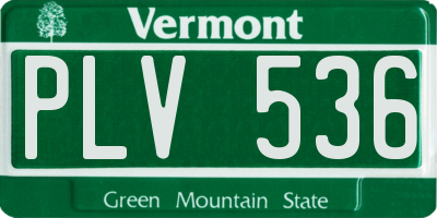 VT license plate PLV536