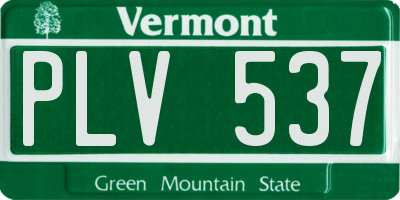 VT license plate PLV537