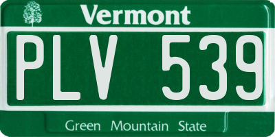 VT license plate PLV539