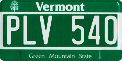 VT license plate PLV540