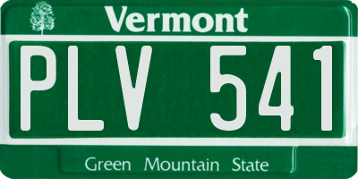VT license plate PLV541