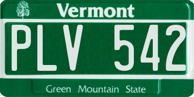 VT license plate PLV542