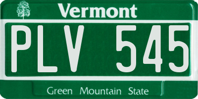 VT license plate PLV545