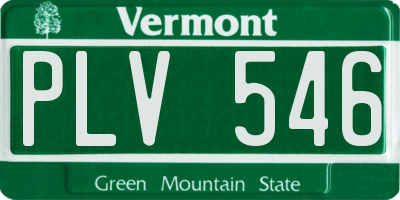VT license plate PLV546