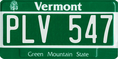 VT license plate PLV547