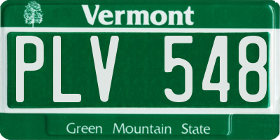 VT license plate PLV548