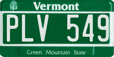 VT license plate PLV549