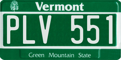 VT license plate PLV551