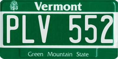 VT license plate PLV552