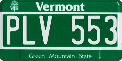 VT license plate PLV553
