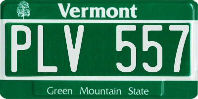 VT license plate PLV557