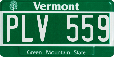 VT license plate PLV559