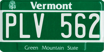 VT license plate PLV562