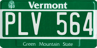VT license plate PLV564