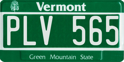 VT license plate PLV565