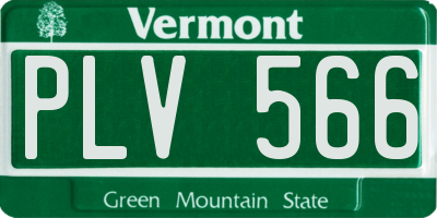 VT license plate PLV566