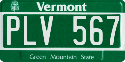 VT license plate PLV567