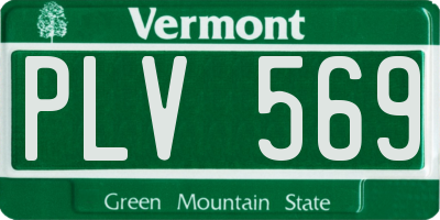 VT license plate PLV569
