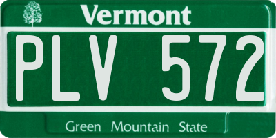 VT license plate PLV572