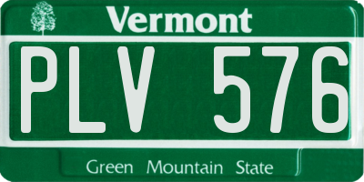 VT license plate PLV576