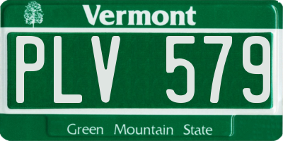 VT license plate PLV579