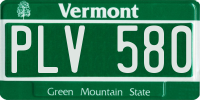 VT license plate PLV580