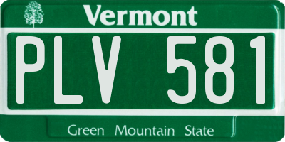 VT license plate PLV581