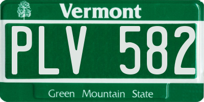 VT license plate PLV582