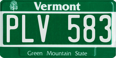 VT license plate PLV583