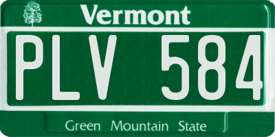 VT license plate PLV584