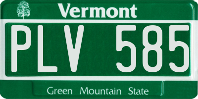 VT license plate PLV585