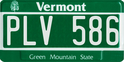 VT license plate PLV586