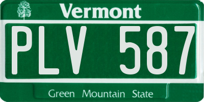 VT license plate PLV587