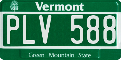 VT license plate PLV588