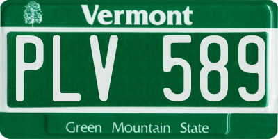 VT license plate PLV589