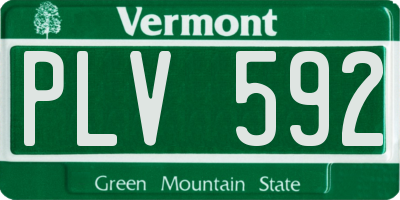 VT license plate PLV592
