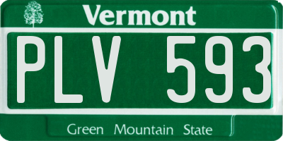 VT license plate PLV593