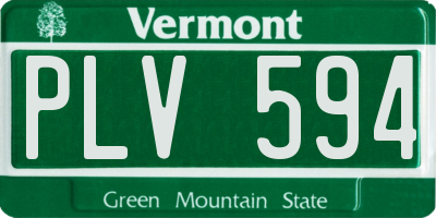 VT license plate PLV594