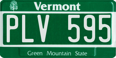 VT license plate PLV595
