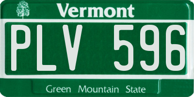 VT license plate PLV596