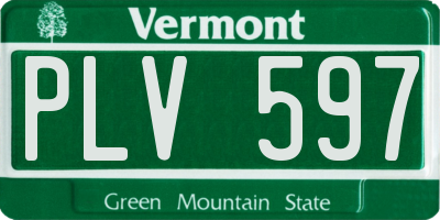 VT license plate PLV597