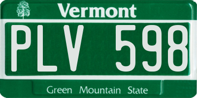 VT license plate PLV598