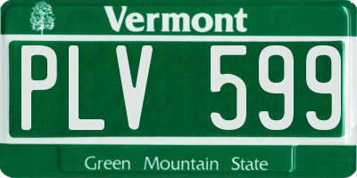 VT license plate PLV599
