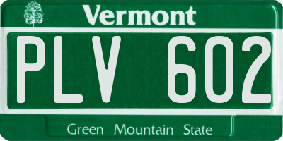 VT license plate PLV602