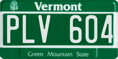 VT license plate PLV604