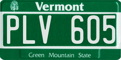 VT license plate PLV605