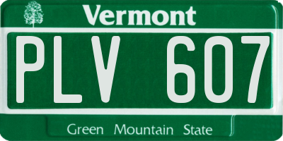 VT license plate PLV607