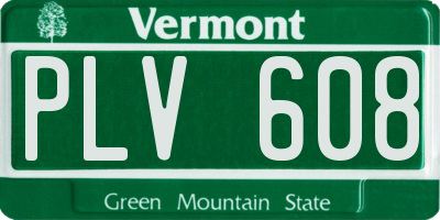 VT license plate PLV608